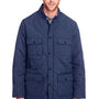 UltraClub Mens Dawson Water Resistant Quilted Full Zip Jacket - Navy Blue - Closeout