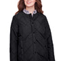 UltraClub Womens Dawson Quilted Water Resistant Full Zip Jacket - Black - Closeout