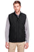 UltraClub UC709 Mens Dawson Quilted Full Zip Vest Black Front