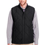 UltraClub Mens Dawson Water Resistant Quilted Full Zip Vest - Black - Closeout