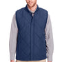 UltraClub Mens Dawson Water Resistant Quilted Full Zip Vest - Navy Blue - Closeout
