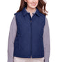 UltraClub Womens Dawson Quilted Water Resistant Full Zip Vest - Navy Blue - Closeout
