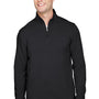 UltraClub Mens Coastal Performance Moisture Wicking Fleece 1/4 Zip Sweatshirt - Black
