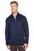 UltraClub UC792 Mens Coastal Performance Moisture Wicking Fleece 1/4 Zip Sweatshirt Navy Blue Front