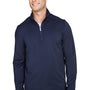 UltraClub Mens Coastal Performance Moisture Wicking Fleece 1/4 Zip Sweatshirt - Navy Blue