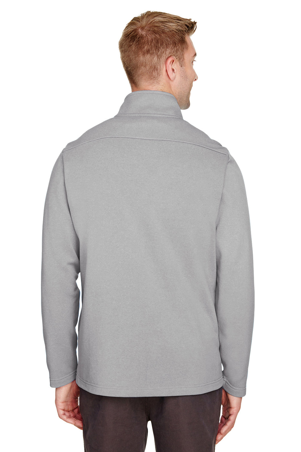 UltraClub UC792 Mens Coastal Performance Moisture Wicking Fleece 1/4 Zip Sweatshirt Silver Grey Back