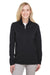 UltraClub UC792W Womens Coastal Performance Moisture Wicking Fleece 1/4 Zip Sweatshirt Black Front