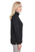 UltraClub UC792W Womens Coastal Performance Moisture Wicking Fleece 1/4 Zip Sweatshirt Black Side