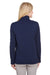 UltraClub UC792W Womens Coastal Performance Moisture Wicking Fleece 1/4 Zip Sweatshirt Navy Blue Back
