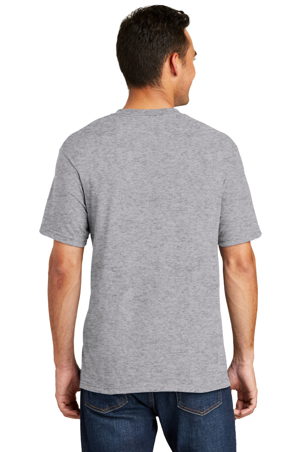 Port & Company USA100 Mens USA Made Short Sleeve Crewneck T-Shirt Heather Grey Back