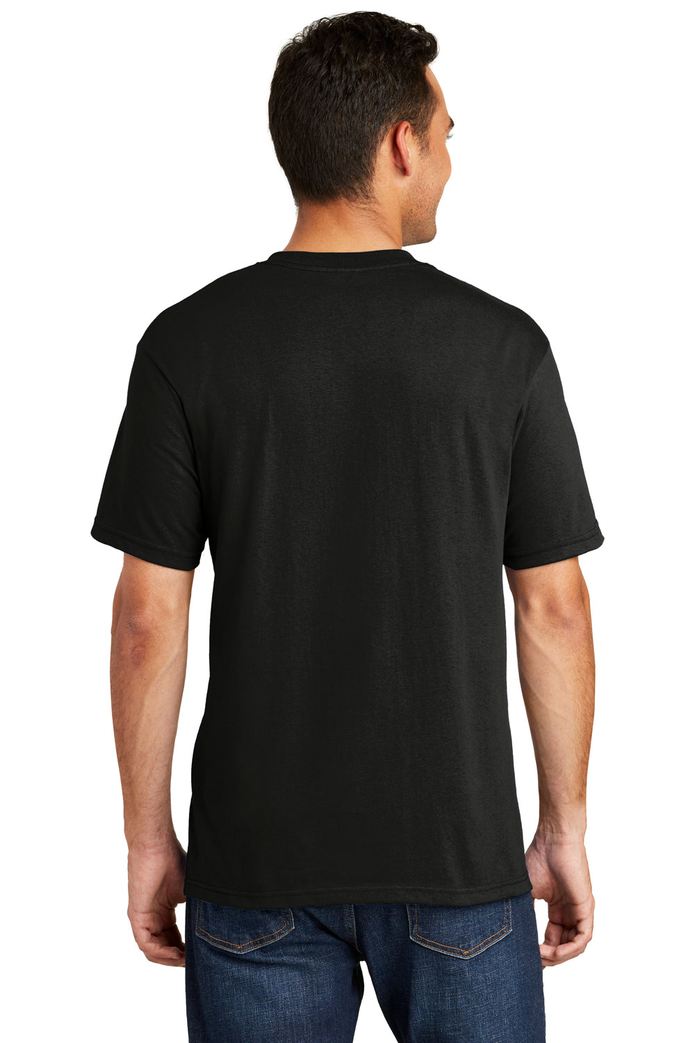 Port & Company USA100 Mens USA Made Short Sleeve Crewneck T-Shirt Black Back