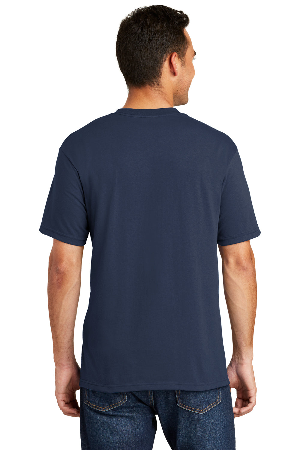Port & Company USA100 Mens USA Made Short Sleeve Crewneck T-Shirt Navy Blue Back