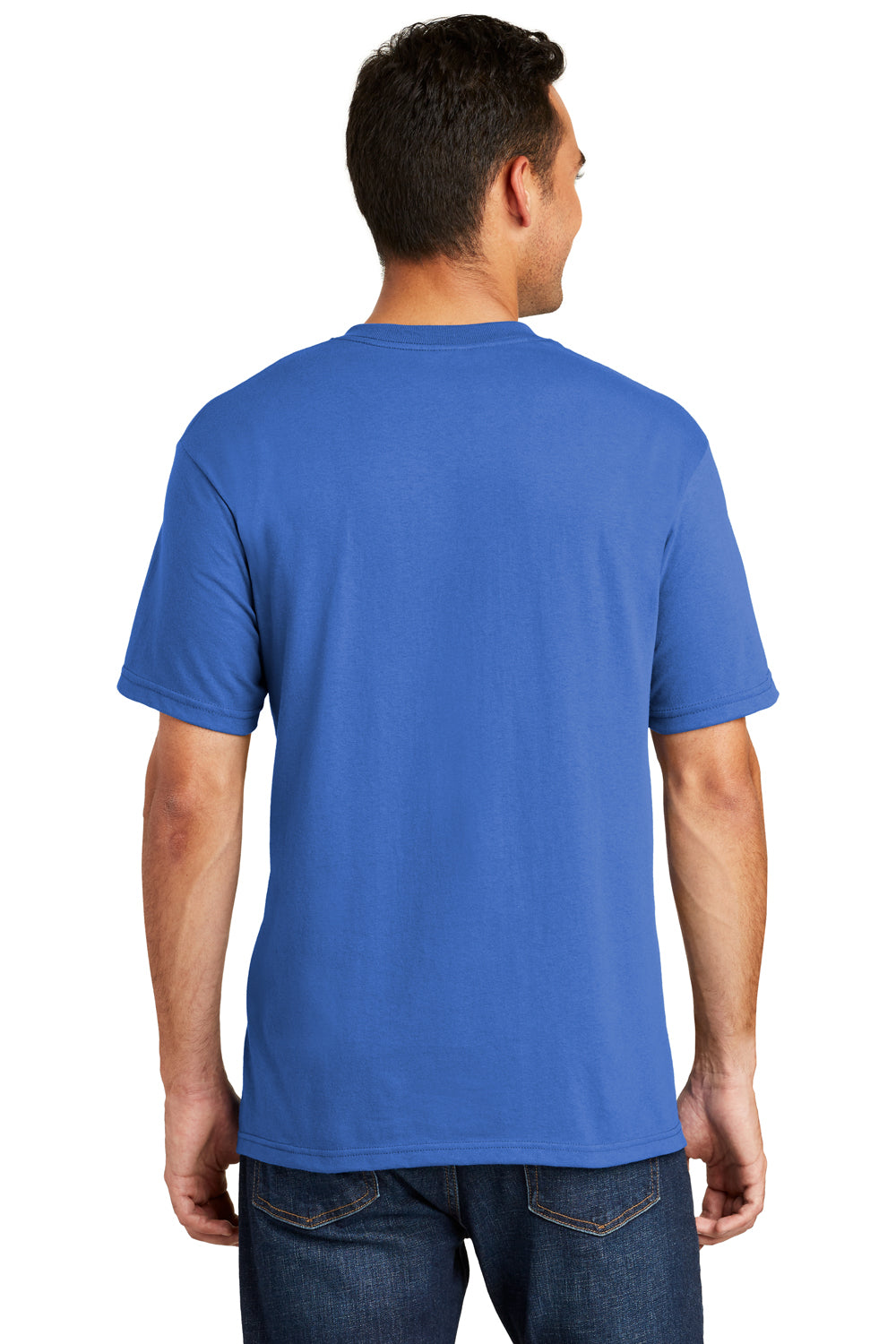 Port & Company USA100 Mens USA Made Short Sleeve Crewneck T-Shirt Royal Blue Back