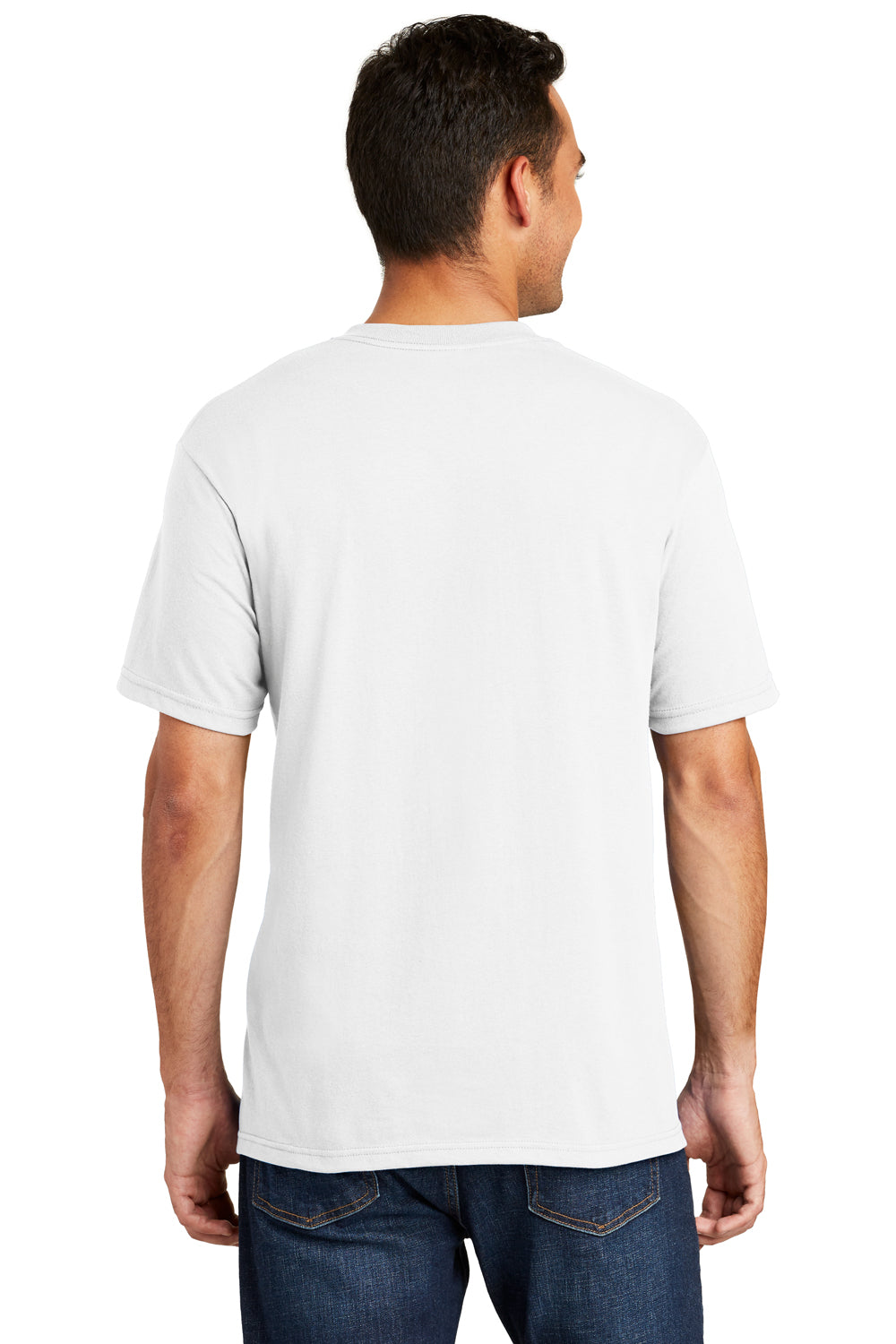 Port & Company USA100 Mens USA Made Short Sleeve Crewneck T-Shirt White Back