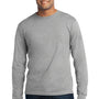 Port & Company Mens USA Made Long Sleeve Crewneck T-Shirt - Heather Grey - Closeout