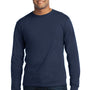 Port & Company Mens USA Made Long Sleeve Crewneck T-Shirt - Navy Blue - Closeout