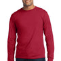 Port & Company Mens USA Made Long Sleeve Crewneck T-Shirt - Red - Closeout