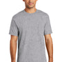 Port & Company Mens USA Made Short Sleeve Crewneck T-Shirt w/ Pocket - Heather Grey - Closeout