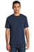 Port & Company USA100P Mens USA Made Short Sleeve Crewneck T-Shirt w/ Pocket Navy Blue Front