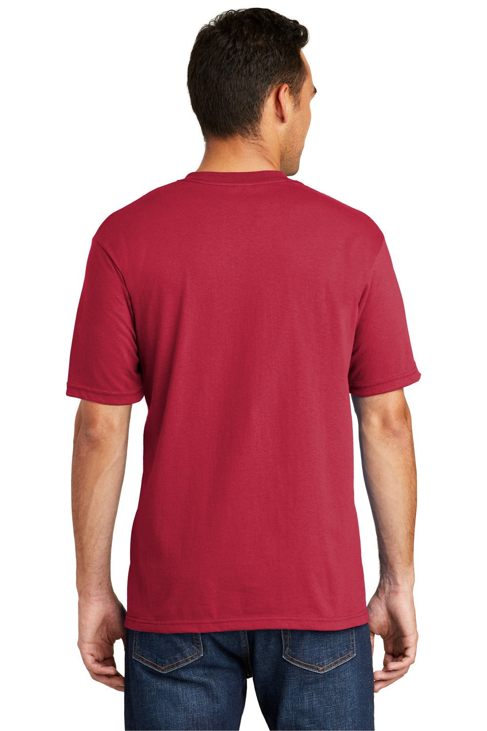Port & Company USA100P Mens USA Made Short Sleeve Crewneck T-Shirt w/ Pocket Red Back