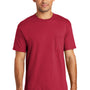 Port & Company Mens USA Made Short Sleeve Crewneck T-Shirt w/ Pocket - Red - Closeout