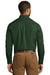 Port Authority W100 Mens Carefree Stain Resistant Long Sleeve Button Down Shirt w/ Pocket Forest Green Back