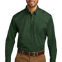 Port Authority Mens Carefree Stain Resistant Long Sleeve Button Down Shirt w/ Pocket - Deep Forest Green