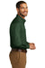 Port Authority W100 Mens Carefree Stain Resistant Long Sleeve Button Down Shirt w/ Pocket Forest Green Side