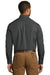 Port Authority W100 Mens Carefree Stain Resistant Long Sleeve Button Down Shirt w/ Pocket Graphite Grey Back