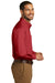 Port Authority W100 Mens Carefree Stain Resistant Long Sleeve Button Down Shirt w/ Pocket Red Side