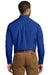 Port Authority W100 Mens Carefree Stain Resistant Long Sleeve Button Down Shirt w/ Pocket Royal Blue Back