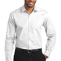 Port Authority Mens Carefree Stain Resistant Long Sleeve Button Down Shirt - White - Closeout