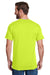 Hanes W110 Mens Workwear Short Sleeve Crewneck T-Shirt w/ Pocket Safety Green Back