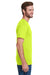Hanes W110 Mens Workwear Short Sleeve Crewneck T-Shirt w/ Pocket Safety Green Side