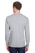 Hanes W120 Mens Workwear Long Sleeve Crewneck T-Shirt w/ Pocket Light Steel Grey Back