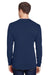 Hanes W120 Mens Workwear Long Sleeve Crewneck T-Shirt w/ Pocket Navy Blue Back