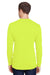 Hanes W120 Mens Workwear Long Sleeve Crewneck T-Shirt w/ Pocket Safety Green Back