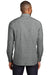 Port Authority W380 Mens Slub Chambray Long Sleeve Button Down Shirt w/ Double Pockets Grey Back