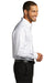 Port Authority W643 Mens Easy Care Wrinkle Resistant Long Sleeve Button Down Shirt w/ Pocket White/Dark Grey Side