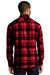 Port Authority W668 Mens Flannel Long Sleeve Button Down Shirt w/ Double Pockets Red/Black Back