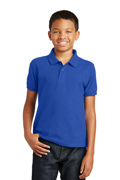Port Authority Y100 Youth Core Classic Short Sleeve Polo Shirt Royal Blue Front