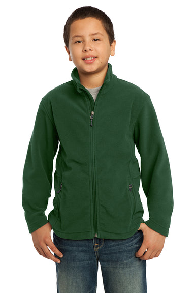 Port Authority Y217 Youth Full Zip Fleece Jacket Forest Green Front