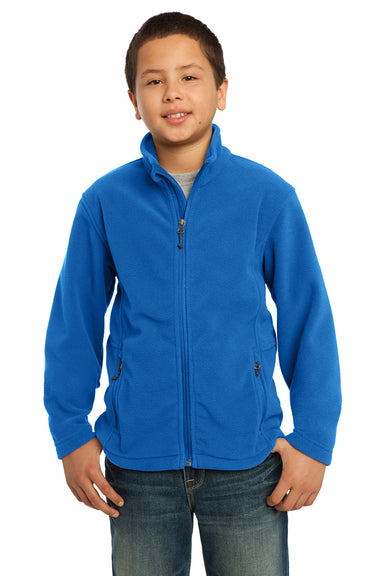 Port Authority Y217 Youth Full Zip Fleece Jacket Royal Blue Front
