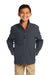 Port Authority Y317 Youth Core Wind & Water Resistant Full Zip Jacket Battleship Grey Front