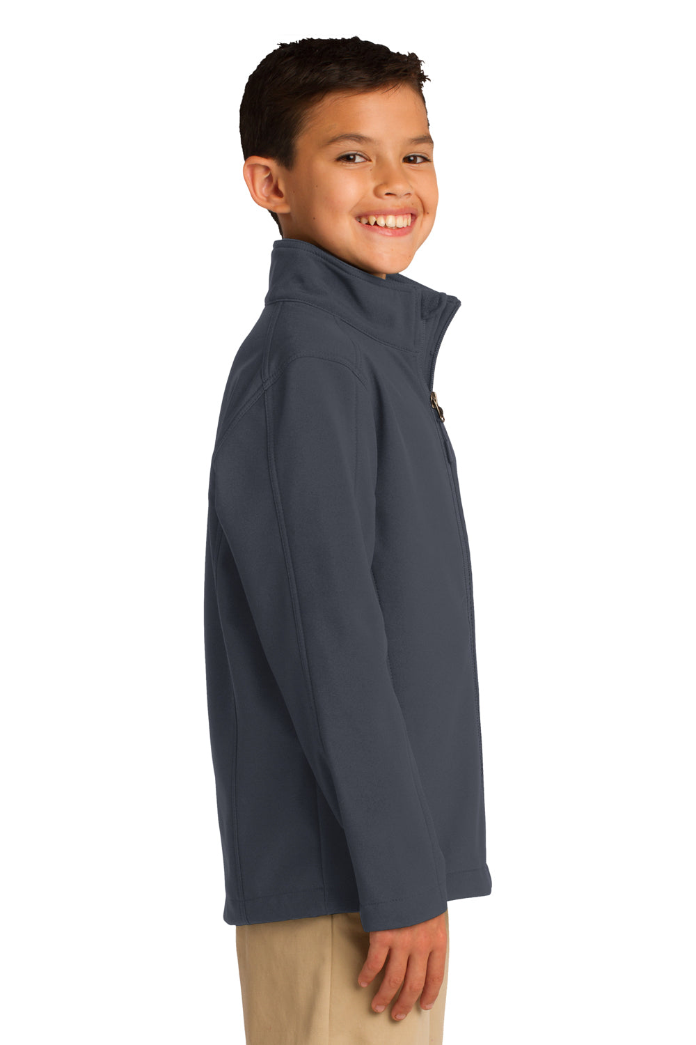 Port Authority Y317 Youth Core Wind & Water Resistant Full Zip Jacket Battleship Grey Side