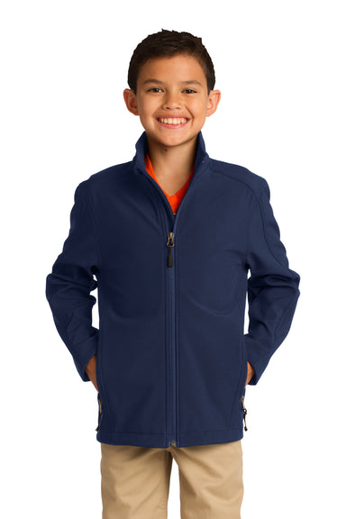 Port Authority Y317 Youth Core Wind & Water Resistant Full Zip Jacket Navy Blue Front
