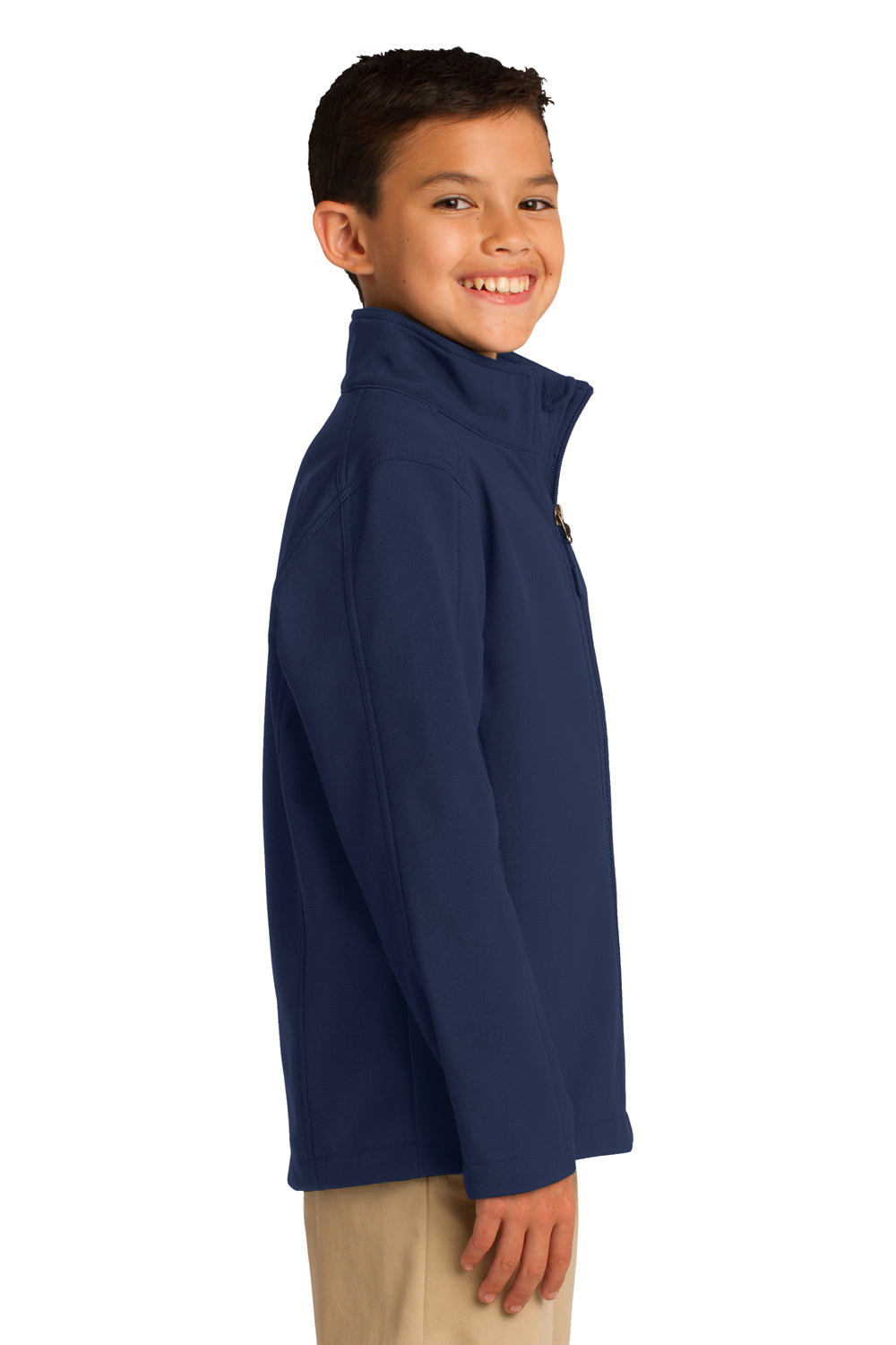 Port Authority Y317 Youth Core Wind & Water Resistant Full Zip Jacket Navy Blue Side