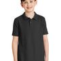Port Authority Youth Silk Touch Wrinkle Resistant Short Sleeve Polo Shirt - Black