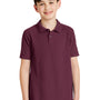 Port Authority Youth Silk Touch Wrinkle Resistant Short Sleeve Polo Shirt - Burgundy