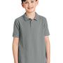 Port Authority Youth Silk Touch Wrinkle Resistant Short Sleeve Polo Shirt - Cool Grey